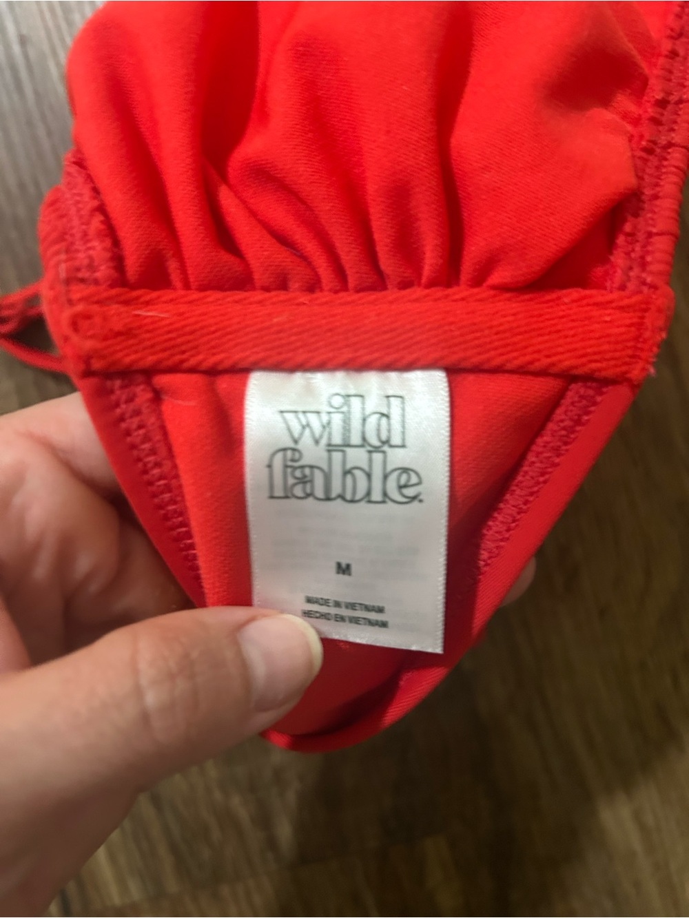 Women’s wild fable Red Smocked Bralette Bikini Top- medium - Picture 6 of 7